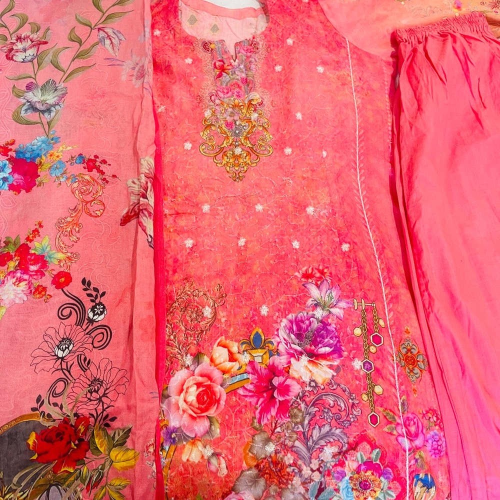 Floral Pink Kurta Set